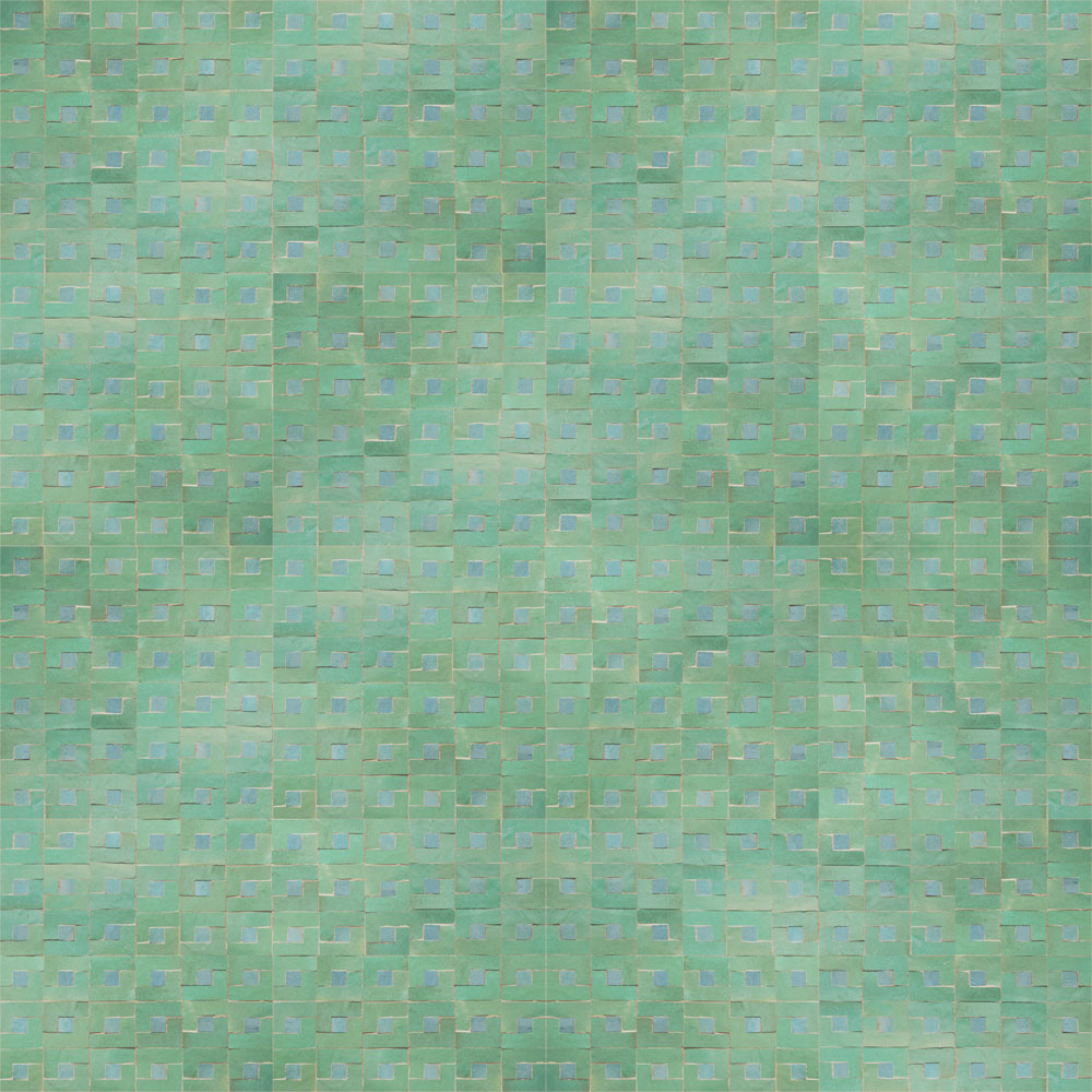 Mosaic House Moroccan tile Midi L 12-17 Light Green Sky blue  zellige, mosaic, zellij, field, pattern, glaze 